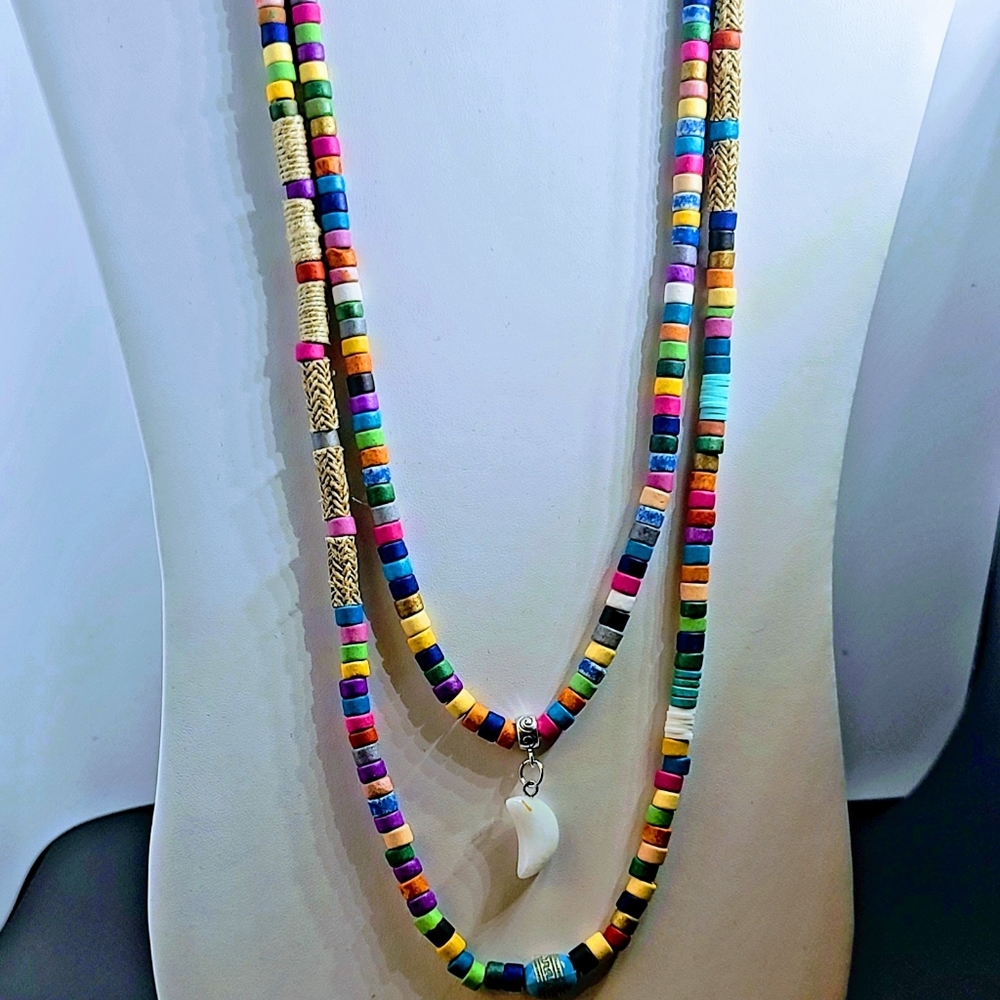 Homemade boho chic beaded neckace